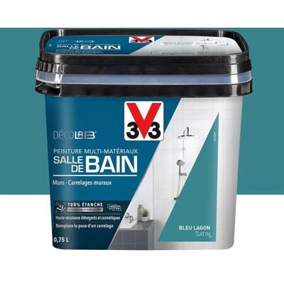 Peinture Multi-Matériaux Salle de bain V33 Deco Lab Bleu lagon 075 L Bleu - Publicité Peinture Multi-Matériaux Salle de bain V33 Deco Lab Bleu lagon 075 L Bleu - Publicité