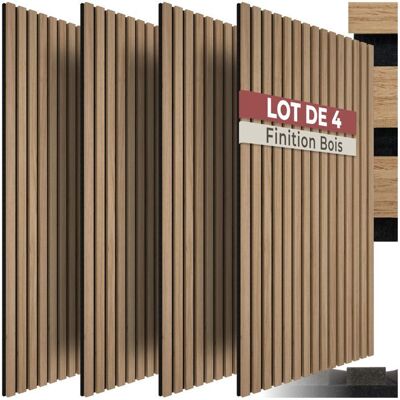 Isolation acoustique - TECTAKE - Lot de 4 panneaux acoustiques SONIC WALL II aspect bois 110 x 50 x 18 cm - Marron chêne Marron - Publicité Isolation acoustique - TECTAKE - Lot de 4 panneaux acoustiques SONIC WALL II aspect bois 110 x 50 x 18 cm - Marron chêne Marron - Publicité