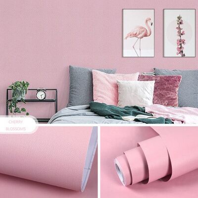 Papier Peint Adhésif - HANDEIU - Rose - Amovible - Lavable - 45CM x 10M Rose - Publicité Papier Peint Adhésif - HANDEIU - Rose - Amovible - Lavable - 45CM x 10M Rose - Publicité