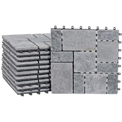 DÉCOSHOP26 Dalles de terrasse clipsables dalles de sol balcon terrasse en pierre naturelle avec base plastique 11 dalles 30x30 cm 1 m² gris f - Publicité DÉCOSHOP26 Dalles de terrasse clipsables dalles de sol balcon terrasse en pierre naturelle avec base plastique 11 dalles 30x30 cm 1 m² gris f - Publicité