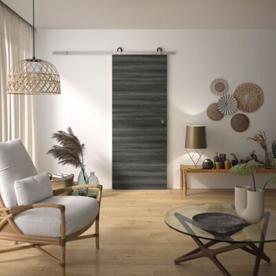 Kit Porte Coulissante - OPTIMUM - MILANO2 + BD ALU GR - H 204 x 83 x 36 cm Aluminium Installation facile Marron - Publicité Kit Porte Coulissante - OPTIMUM - MILANO2 + BD ALU GR - H 204 x 83 x 36 cm Aluminium Installation facile Marron - Publicité