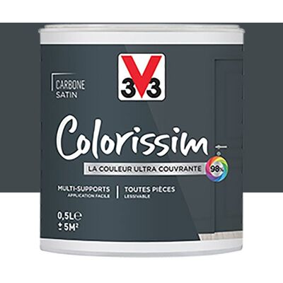 Peinture Multi-supports V33 Colorissim Satin Carbone 05 L Gris - Publicité Peinture Multi-supports V33 Colorissim Satin Carbone 05 L Gris - Publicité