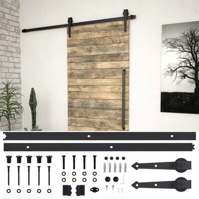 Kit de quincaillerie pour porte coulissante vidaXL SKIEN - 200cm Acier noir - Publicité Kit de quincaillerie pour porte coulissante vidaXL SKIEN - 200cm Acier noir - Publicité