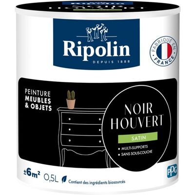 Peinture meuble et objet - Noir houvert - Satiné - Ripolin - 05L Noir - Publicité Peinture meuble et objet - Noir houvert - Satiné - Ripolin - 05L Noir - Publicité