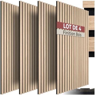 Isolation acoustique - TECTAKE - Lot de 4 panneaux acoustiques SONIC WALL II aspect bois 110 x 50 x 18 cm - Chêne clair Marron - Publicité Isolation acoustique - TECTAKE - Lot de 4 panneaux acoustiques SONIC WALL II aspect bois 110 x 50 x 18 cm - Chêne clair Marron - Publicité