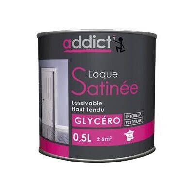 Addict'peinture Laque glycéro satinée blanche - Peinture - Publicité Addict'peinture Laque glycéro satinée blanche - Peinture - Publicité