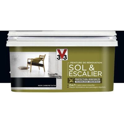 Peinture De Rénovation V33 Sol & Escalier Carbone 2 L - Publicité Peinture De Rénovation V33 Sol & Escalier Carbone 2 L - Publicité