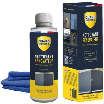 Nettoyant rénovateur - GUARD INDUSTRIE - Ravive Couleur 250 g - Antitache 5 ans - Microfibre incluse - Multi-surfaces Bleu - Publicité Nettoyant rénovateur - GUARD INDUSTRIE - Ravive Couleur 250 g - Antitache 5 ans - Microfibre incluse - Multi-surfaces Bleu - Publicité