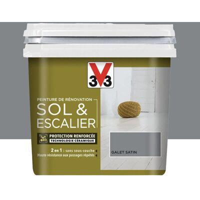 Peinture De Rénovation V33 Sol & Escalier Galet 075 L Blanc - Publicité Peinture De Rénovation V33 Sol & Escalier Galet 075 L Blanc - Publicité