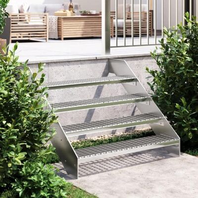 vidaXL Escalier de jardin Acier galvanisé 100x24x7 cm - Escalier de jardin - Publicité vidaXL Escalier de jardin Acier galvanisé 100x24x7 cm - Escalier de jardin - Publicité