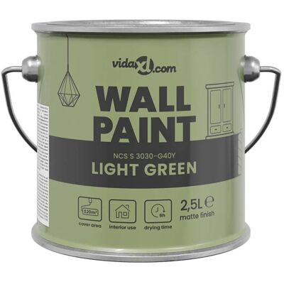 Peinture murale intérieure - vidaXL - 25 l - Vert Clair - Surface lavable - Formule à base deau Vert - Publicité Peinture murale intérieure - vidaXL - 25 l - Vert Clair - Surface lavable - Formule à base deau Vert - Publicité