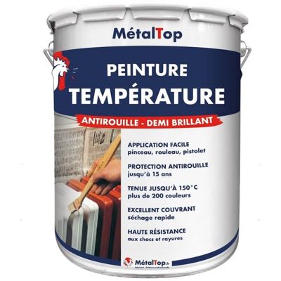 Peinture Temperature - Pot 1 L - Metaltop - 5000 - Bleu violet Bleu - Publicité Peinture Temperature - Pot 1 L - Metaltop - 5000 - Bleu violet Bleu - Publicité