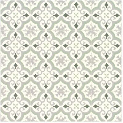 DECOWEB Sol vinyle Textile - Motif carreaux de ciment vert & gris - Rouleau de 4m x 2m Noir - Publicité DECOWEB Sol vinyle Textile - Motif carreaux de ciment vert & gris - Rouleau de 4m x 2m Noir - Publicité