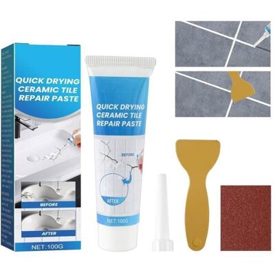 AUTREMENT Kit de réparation carrelage blanc Kit de réparation céramique Kit de réparation démail étanche étanche Pâte de réparation rayures Blanc - Publicité AUTREMENT Kit de réparation carrelage blanc Kit de réparation céramique Kit de réparation démail étanche étanche Pâte de réparation rayures Blanc - Publicité