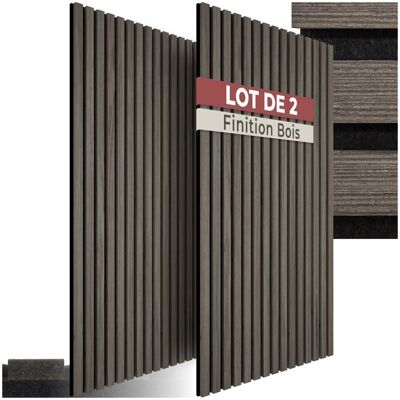 Isolation acoustique - TECTAKE - Lot de 2 panneaux acoustiques SONIC WALL II aspect bois 110 x 50 x 1 8 cm - Chêne gris Marron - Publicité Isolation acoustique - TECTAKE - Lot de 2 panneaux acoustiques SONIC WALL II aspect bois 110 x 50 x 1 8 cm - Chêne gris Marron - Publicité