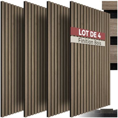 Isolation acoustique - TECTAKE - Lot de 4 panneaux acoustiques SONIC WALL II aspect bois 110 x 50 x 18 cm - Chêne foncé Marron - Publicité Isolation acoustique - TECTAKE - Lot de 4 panneaux acoustiques SONIC WALL II aspect bois 110 x 50 x 18 cm - Chêne foncé Marron - Publicité