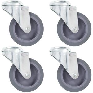 vidaXL 4 pcs Roulettes pivotantes à trou de boulon 75 mm Gris - Publicité vidaXL 4 pcs Roulettes pivotantes à trou de boulon 75 mm Gris - Publicité