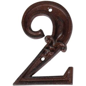 BEST FOR BOOTS Numéro de maison en fonte Chiffre 2 Rouge - Publicité BEST FOR BOOTS Numéro de maison en fonte Chiffre 2 Rouge - Publicité