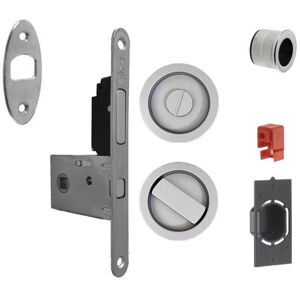 BONAITI Serrure porte coulissante à crochet Axe 50mm Rosaces rondes condamnation + tiredoigts + gache à condamnation Gris - Publicité BONAITI Serrure porte coulissante à crochet Axe 50mm Rosaces rondes condamnation + tiredoigts + gache à condamnation Gris - Publicité