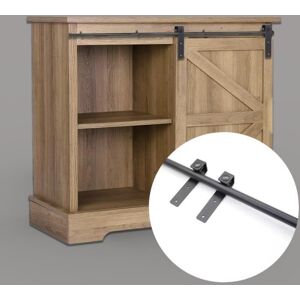 PETITES ECREVISSES CREVETTE 1.8m Kit de Rail suspension en tube rond pour porte de Meuble TV Accessoires pour porte coulissante porte single Noir - Publicité PETITES ECREVISSES CREVETTE 1.8m Kit de Rail suspension en tube rond pour porte de Meuble TV Accessoires pour porte coulissante porte single Noir - Publicité