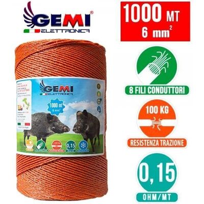 Fil électrique Gemi - 1000 Mt 6 Mm² pour Animaux - Publicité Fil électrique Gemi - 1000 Mt 6 Mm² pour Animaux - Publicité