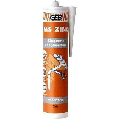 Colle mastic - GEB - MS ZINC - Résiste aux intempéries - Gris Gris - Publicité Colle mastic - GEB - MS ZINC - Résiste aux intempéries - Gris Gris - Publicité