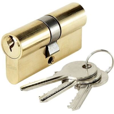 Cylindre de porte double entrée ABUS 35 + 45 mm barillet doré 3 clés - Publicité Cylindre de porte double entrée ABUS 35 + 45 mm barillet doré 3 clés - Publicité
