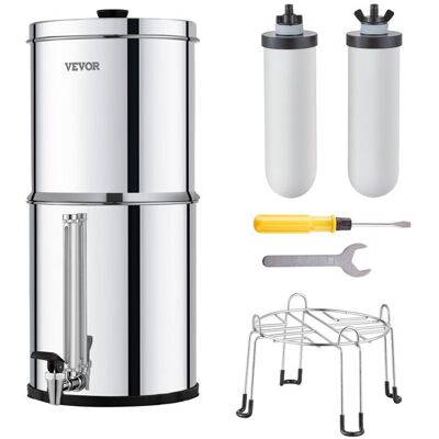 Système de filtration par gravité - VEVOR - k8626A - Réduit le plomb - Jusquà 99% du chlore - Capacité 7 8 L + 8 5 L Gris - Publicité Système de filtration par gravité - VEVOR - k8626A - Réduit le plomb - Jusquà 99% du chlore - Capacité 7 8 L + 8 5 L Gris - Publicité