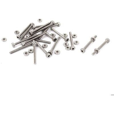 Vis à tête fraisée à empreinte hexagonale SOURCING MAP 20pcs Vis M2 x 20mm 22mm long Hex Socket moleté Cap Boulons Écrous Gris - Publicité Vis à tête fraisée à empreinte hexagonale SOURCING MAP 20pcs Vis M2 x 20mm 22mm long Hex Socket moleté Cap Boulons Écrous Gris - Publicité