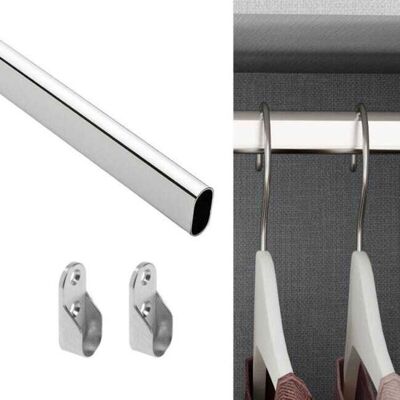 ITCDD 05 Mètre - Tringle de Penderie Ovale 15x30 + Supports Latéraux - Rail Barre de Penderie Tube Cintre Pour Vêtements Armoire - Publicité ITCDD 05 Mètre - Tringle de Penderie Ovale 15x30 + Supports Latéraux - Rail Barre de Penderie Tube Cintre Pour Vêtements Armoire - Publicité