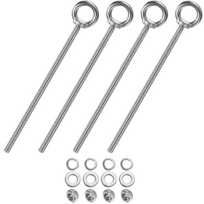 Boulon X AUTOHAUX 4 Kits Boulons A Oeil En Inox M8x200mm Avec Epaulement Pour Levage Filetage Mâle Anneau A Oeil Long 7.87 - Publicité Boulon X AUTOHAUX 4 Kits Boulons A Oeil En Inox M8x200mm Avec Epaulement Pour Levage Filetage Mâle Anneau A Oeil Long 7.87 - Publicité