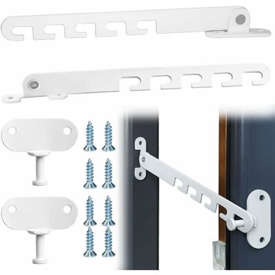 XVX Lot de 2 Entrebailleurs de Fenêtre à Battant avec Vis - Système Réglable pour Aération Sécurisée - Publicité XVX Lot de 2 Entrebailleurs de Fenêtre à Battant avec Vis - Système Réglable pour Aération Sécurisée - Publicité