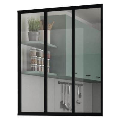 Kit verrière fixe - OPTIMUM - Aluminium - 3 carreaux - H117 X L102 5 cm - Noir Noir - Publicité Kit verrière fixe - OPTIMUM - Aluminium - 3 carreaux - H117 X L102 5 cm - Noir Noir - Publicité