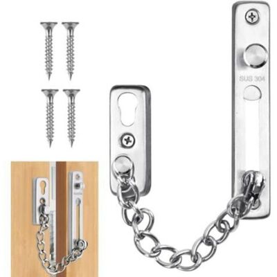 GOODSELLING Chaîne de porte en acier inoxydable 304entrebailleur de portesecurite porte dentrée chaine de porte d entree chaine de sé - Publicité GOODSELLING Chaîne de porte en acier inoxydable 304entrebailleur de portesecurite porte dentrée chaine de porte d entree chaine de sé - Publicité