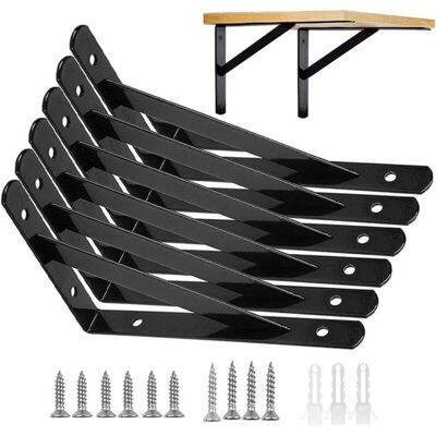 ARTICLES DUSAGE QUOTIDIEN Console pour étagère Equerre Etagere Murale 6 Pcs Supports Triangulaires de 90 Degrés en Acier Équerres Étagères 200mm x 120mm - Publicité ARTICLES DUSAGE QUOTIDIEN Console pour étagère Equerre Etagere Murale 6 Pcs Supports Triangulaires de 90 Degrés en Acier Équerres Étagères 200mm x 120mm - Publicité