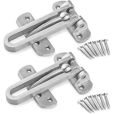 2pcs Entrebailleur de Sécurité Porte Acier Fenêtre Garde Verrou Porte dEntrée Sans Chaîne Loquet de Verrouillage - Publicité 2pcs Entrebailleur de Sécurité Porte Acier Fenêtre Garde Verrou Porte dEntrée Sans Chaîne Loquet de Verrouillage - Publicité