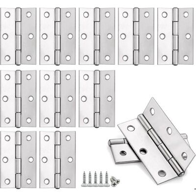 Lot de 20 Charniere porte - 44mm × 32mm - Charnières Pliables en acier inoxydable avec 120 vis pour portes fenêtres et armoires - Publicité Lot de 20 Charniere porte - 44mm × 32mm - Charnières Pliables en acier inoxydable avec 120 vis pour portes fenêtres et armoires - Publicité