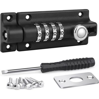 Loquet de verrouillage à combinaison - MHY® - Verrou de porte à code - Imperméable - 4 chiffres - 120x48x32 mm Noir - Publicité Loquet de verrouillage à combinaison - MHY® - Verrou de porte à code - Imperméable - 4 chiffres - 120x48x32 mm Noir - Publicité