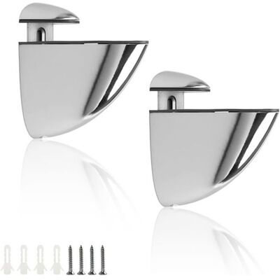 HANDEIU 2 Pinces en Verre à Fixation Murale Réglables Avec 4 Vis Verre de 2-33 mm Dépaisseur Pour étagères et Coins de Chaise - Publicité HANDEIU 2 Pinces en Verre à Fixation Murale Réglables Avec 4 Vis Verre de 2-33 mm Dépaisseur Pour étagères et Coins de Chaise - Publicité