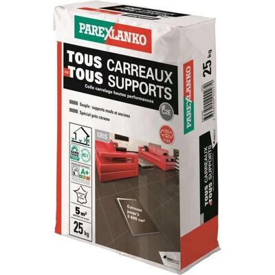 Parexlanko - Colle Tous Carreaux Tous Supports - Gris - Publicité Parexlanko - Colle Tous Carreaux Tous Supports - Gris - Publicité