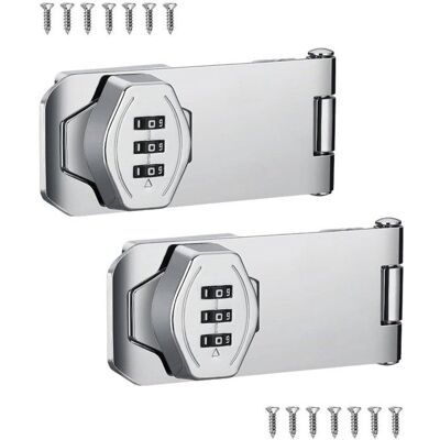 ARTICLES DUSAGE QUOTIDIEN Cadenas à combinaison sans clé - 10 cm - Lot de 2 - Verrou coulissant de sécurité pour portes - Publicité ARTICLES DUSAGE QUOTIDIEN Cadenas à combinaison sans clé - 10 cm - Lot de 2 - Verrou coulissant de sécurité pour portes - Publicité