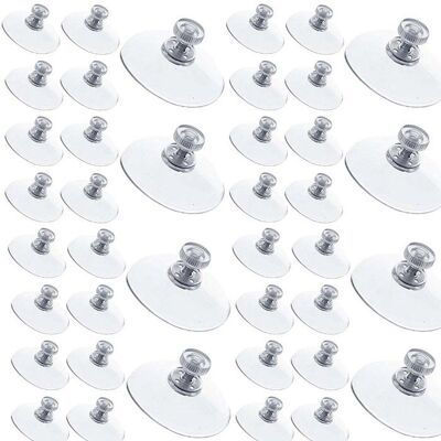 Ventouse filetée transparente - DEMA - Diamètre 50 mm - Filetage M4 10 mm - Lot de 40 - PVC souple - Polystyrène - Publicité Ventouse filetée transparente - DEMA - Diamètre 50 mm - Filetage M4 10 mm - Lot de 40 - PVC souple - Polystyrène - Publicité