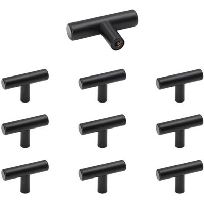 AIMOONSA Lot de 10 boutons de meuble inox noir 8 x 2 cm – poignées de tiroir/placard antirouille avec vis Noir - Publicité AIMOONSA Lot de 10 boutons de meuble inox noir 8 x 2 cm – poignées de tiroir/placard antirouille avec vis Noir - Publicité