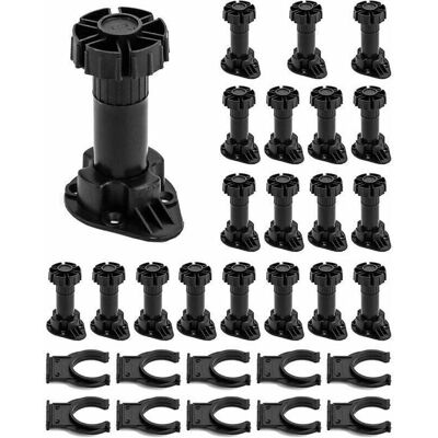 Lot de 20 pieds de meubles pieds de meubles de cuisine livrés avec 10 supports de fixation portée étendue 100-120 mm Label YYV Noir - Publicité Lot de 20 pieds de meubles pieds de meubles de cuisine livrés avec 10 supports de fixation portée étendue 100-120 mm Label YYV Noir - Publicité