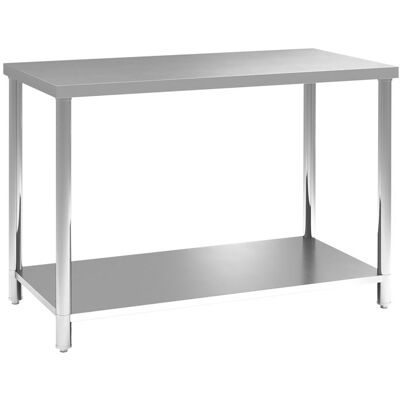 Table de travail - HOMCOM - 2 étagère - pour atelier garage hangar - en acier inoxydable - 120 x 60 x 86 cm - argenté Blanc - Publicité Table de travail - HOMCOM - 2 étagère - pour atelier garage hangar - en acier inoxydable - 120 x 60 x 86 cm - argenté Blanc - Publicité