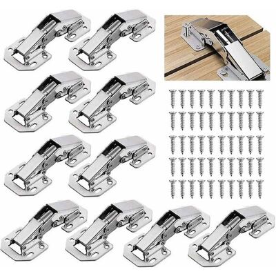 Lot de 10 charnières 90° pour meubles 3 pouces avec vis pour placards et portes intérieures - Publicité Lot de 10 charnières 90° pour meubles 3 pouces avec vis pour placards et portes intérieures - Publicité