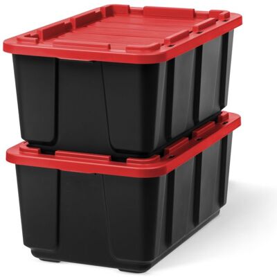 Iris Ohyama Caisse Rangement Plastique avec Couvercle Robuste 100L Lot de 2 Noir UTB-27 Noir - Publicité Iris Ohyama Caisse Rangement Plastique avec Couvercle Robuste 100L Lot de 2 Noir UTB-27 Noir - Publicité