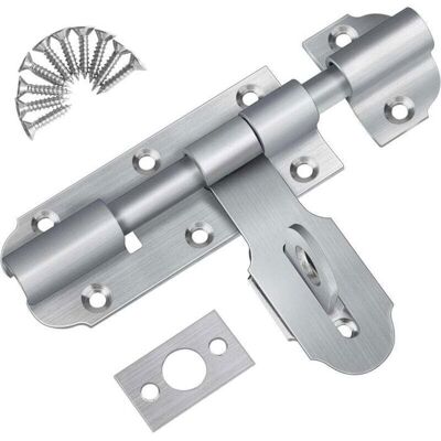 PANDD Targette de Porte Exterieur avec Fermoir à Cadenas 135mm Loquet de Porte Coulissante en Acier Inoxydable Petit Loquet Verrou de Gris - Publicité PANDD Targette de Porte Exterieur avec Fermoir à Cadenas 135mm Loquet de Porte Coulissante en Acier Inoxydable Petit Loquet Verrou de Gris - Publicité