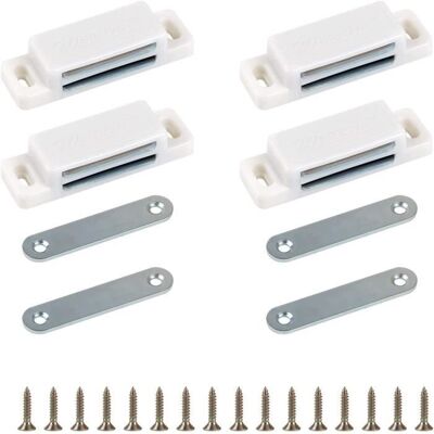 LANMOK 4PCS Aimant Porte Placard Puissant Loqueteaux Magnétiques Pour Fermeture De Porte Meuble Placard pour ArmoireTiroir Casier Blanc - Publicité LANMOK 4PCS Aimant Porte Placard Puissant Loqueteaux Magnétiques Pour Fermeture De Porte Meuble Placard pour ArmoireTiroir Casier Blanc - Publicité