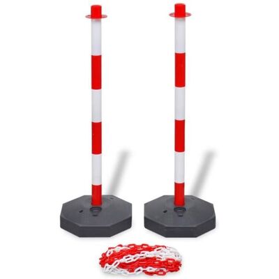 760BLACK Friday•Ensemble de poteaux de balisage à chaîne 10 m Plastique HOT MAISON 3 x 90 cm FR Rouge - Publicité 760BLACK Friday•Ensemble de poteaux de balisage à chaîne 10 m Plastique HOT MAISON 3 x 90 cm FR Rouge - Publicité